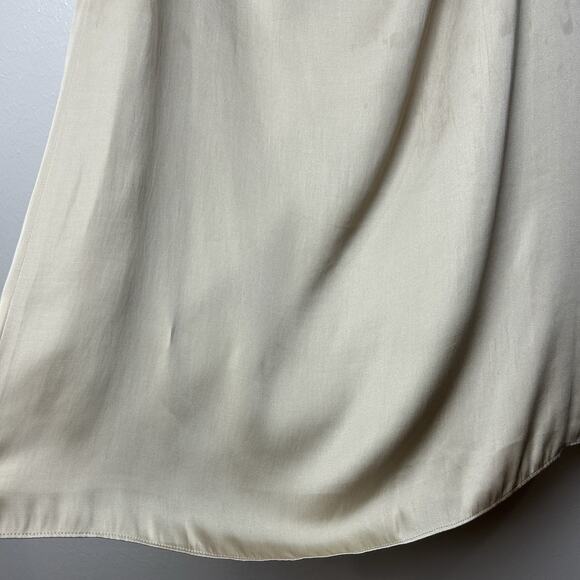 Club Monaco Women’s Satin Charmeuse Midi Skirt Fits 30” Waist Tie Knot Front - Picture 8 of 14
